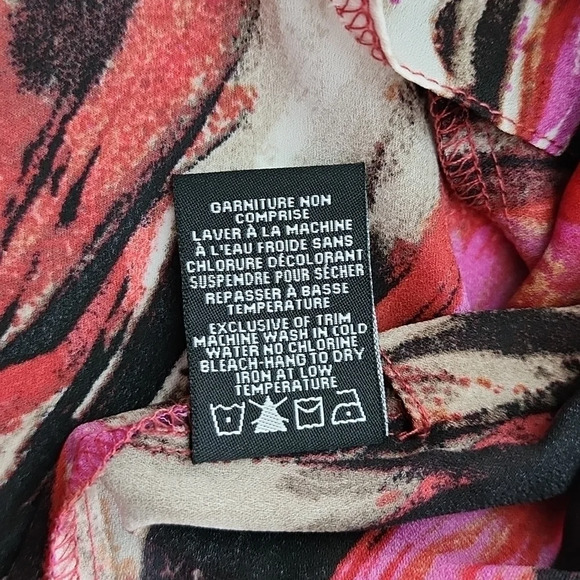 ⭐️3/ $30⭐️ Brody Myles Multi Pink Black 3/4 Length Sleeves V Neck Top Size M - Picture 7 of 13